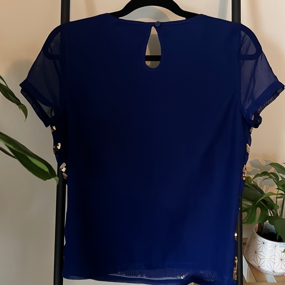 XS Jennifer Lopez Royal Blue Sequin Top - Picture 2 of 2